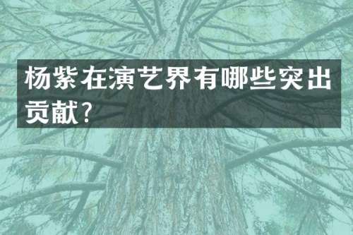 杨紫在演艺界有哪些突出贡献？