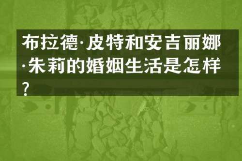 布拉德·皮特和安吉丽娜·朱莉的婚姻生活是怎样的？