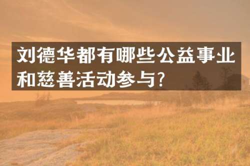 刘德华都有哪些公益事业和慈善活动参与？