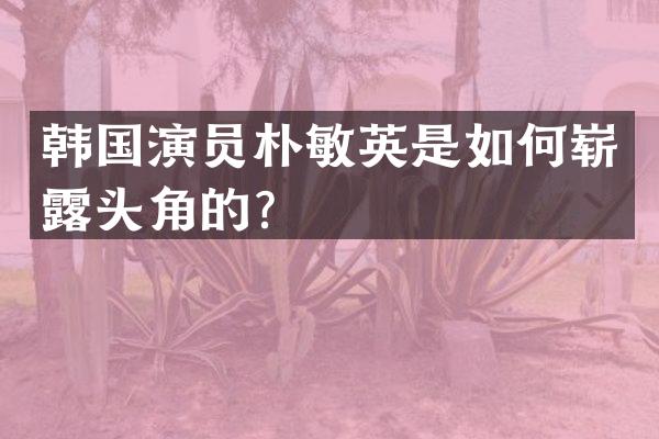 韩国演员朴敏英是如何崭头角的？