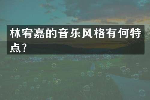 林宥嘉的音乐风格有何特点？