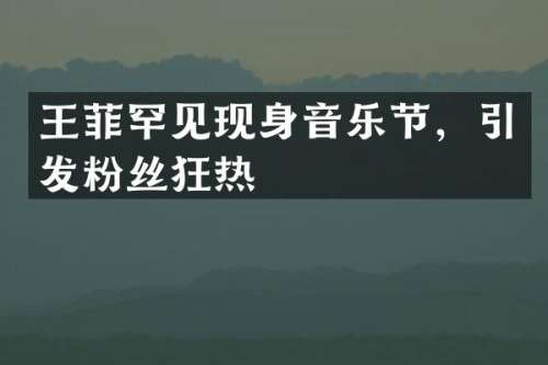 王菲罕见现身音乐节，引发粉丝狂热