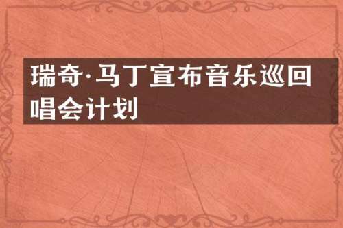 瑞奇·马丁宣布音乐巡回演唱会计划