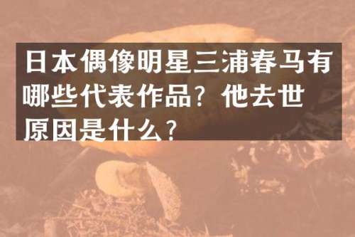 日本偶像明星三浦春马有哪些代表作品？他去世的原因是什么？