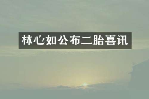 林心如公布二胎喜讯