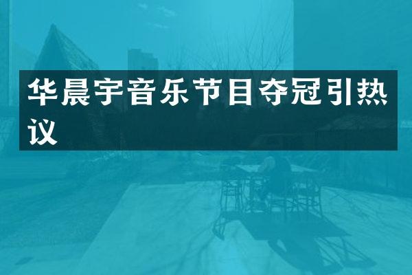 华晨宇音乐节目夺冠引热议