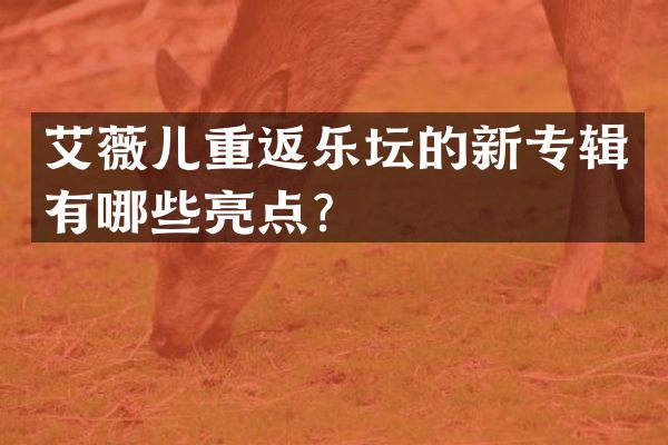 艾薇儿重返乐坛的新专辑有哪些亮点？