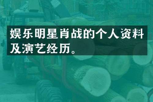娱乐明星肖战的个人资料及演艺经历。