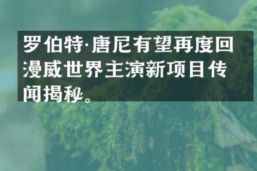 罗伯特·唐尼有望再度回归漫威世界主演新项目传闻揭秘。
