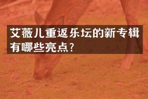 艾薇儿重返乐坛的新专辑有哪些亮点？