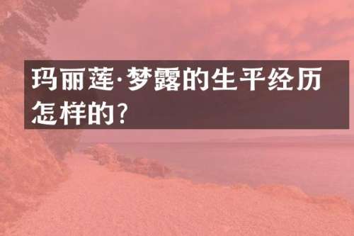玛丽莲·梦的生平经历是怎样的？