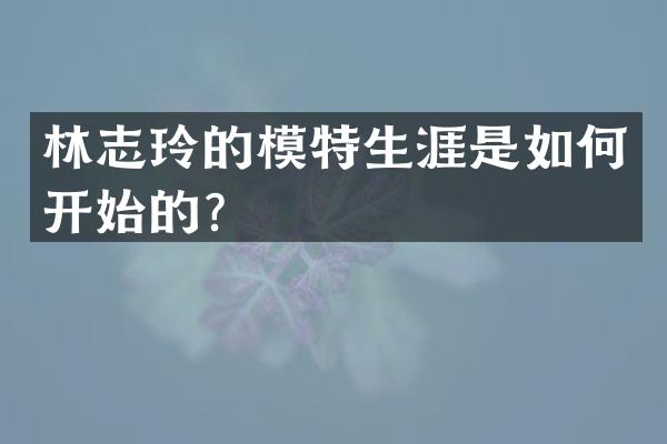 林志玲的模特生涯是如何开始的？
