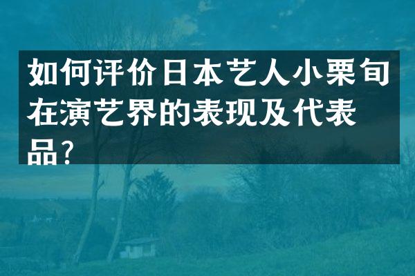 如何评价日本艺人小栗旬在演艺界的表现及代表作品？