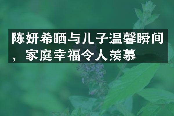 陈妍希晒与儿子温馨瞬间，家庭幸福令人羡慕