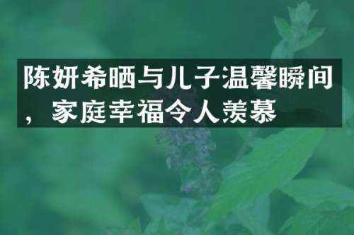 陈妍希晒与儿子温馨瞬间，家庭幸福令人羡慕