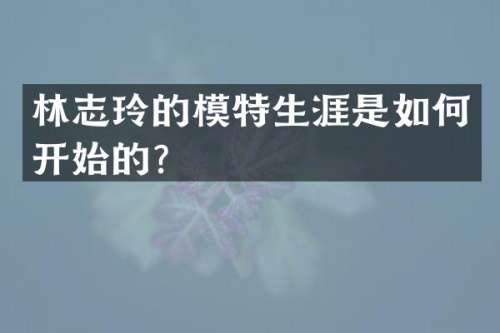 林志玲的模特生涯是如何开始的？