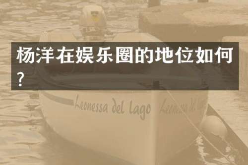 杨洋在娱乐圈的地位如何？