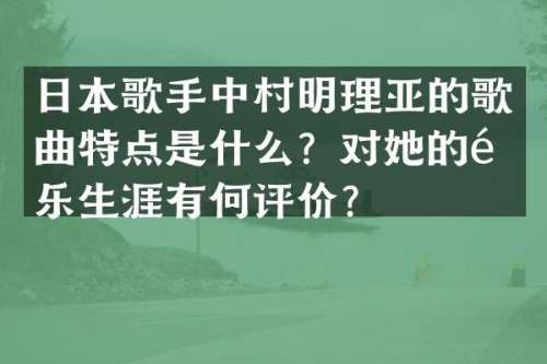 日本歌手中村明理亚的歌曲特点是什么？对她的音乐生涯有何评价？