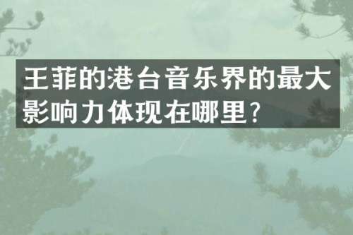 王菲的港台音乐界的最大影响力体现在哪里？