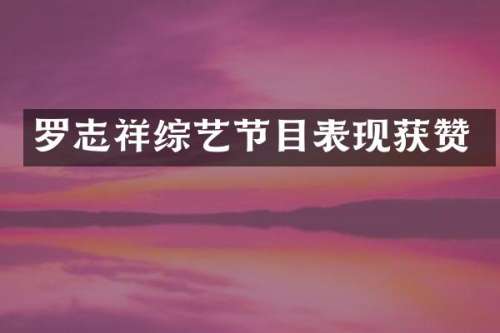 罗志祥综艺节目表现获赞