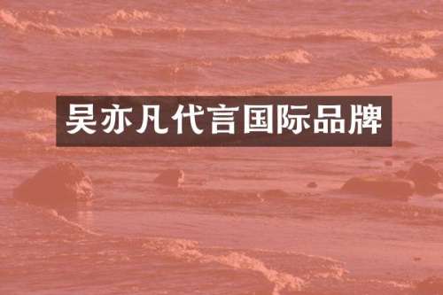 吴亦凡代言国际品牌