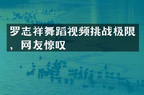 罗志祥舞蹈视频挑战极限，网友惊叹