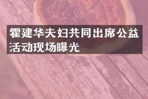 霍建华夫妇共同出席公益活动现场曝光