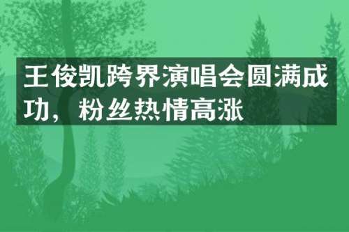 王俊凯跨界演唱会圆满成功，粉丝热情高涨