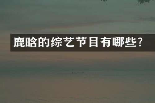 鹿晗的综艺节目有哪些？