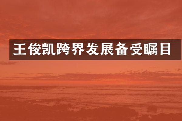 王俊凯跨界发展备受瞩目