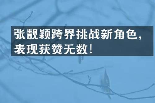 张靓颖跨界挑战新角色，表现获赞无数！