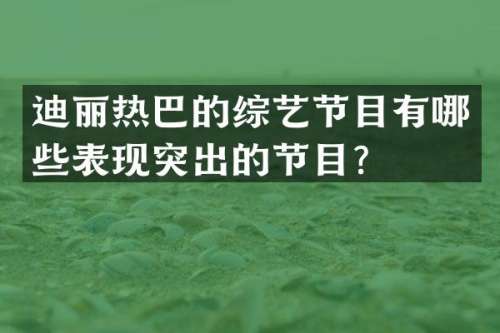 迪丽热巴的综艺节目有哪些表现突出的节目？
