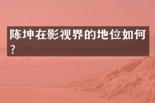 陈坤在影视界的地位如何？