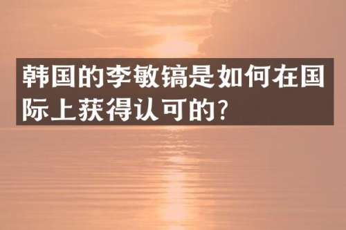 韩国的李敏镐是如何在国际上获得认可的？