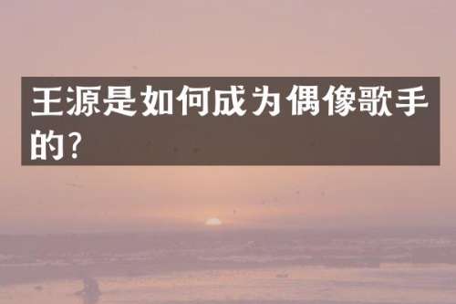 王源是如何成为偶像歌手的？