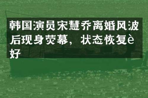 韩国演员宋慧乔离婚风波后现身荧幕，状态恢复良好