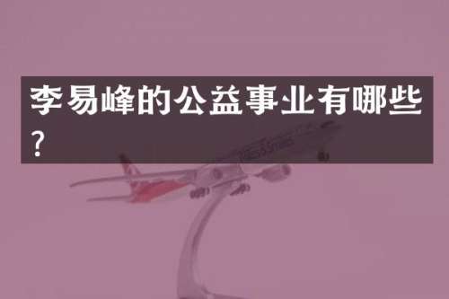 李易峰的公益事业有哪些？