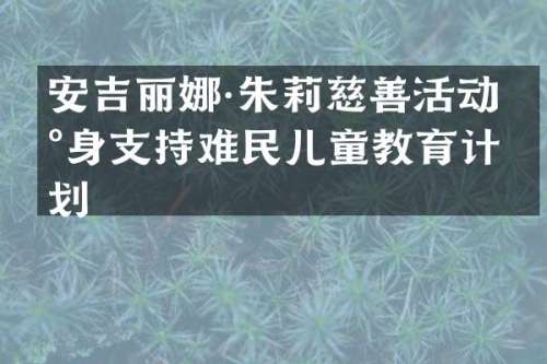 安吉丽娜·朱莉慈善活动现身支持难民儿童教育计划