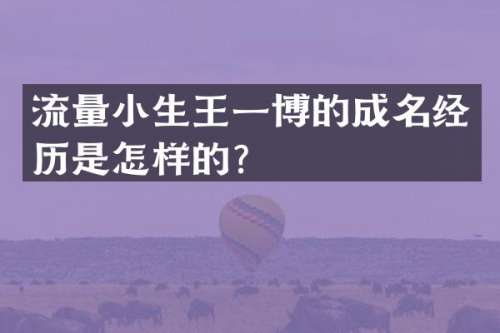 流量小生王一博的成名经历是怎样的？