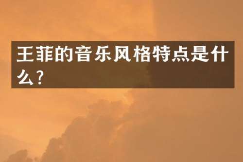 王菲的音乐风格特点是什么？