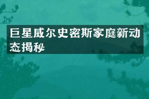 巨星威尔史密斯家庭新动态揭秘