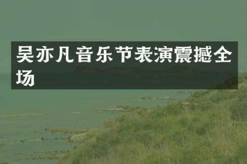 吴亦凡音乐节表演震撼全场
