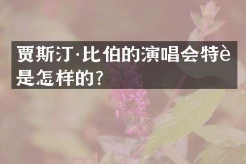 贾斯汀·比伯的演唱会特色是怎样的？