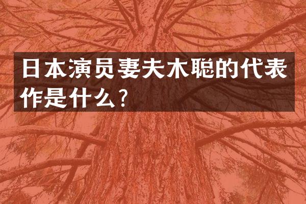 日本演员妻夫木聪的代表作是什么？