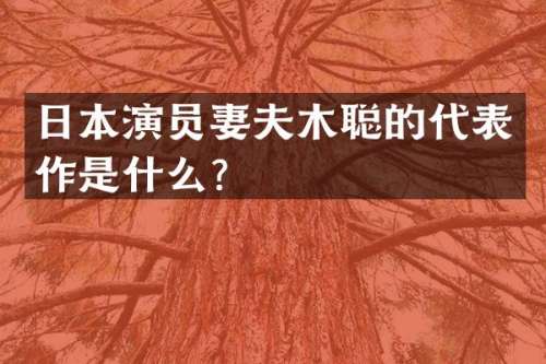日本演员妻夫木聪的代表作是什么？