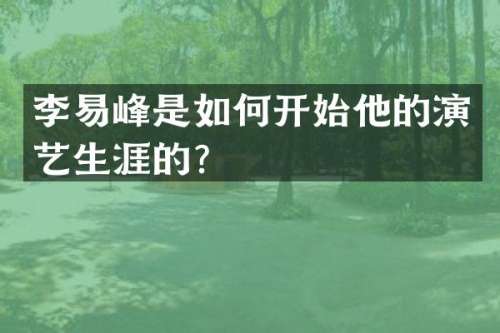 李易峰是如何开始他的演艺生涯的？