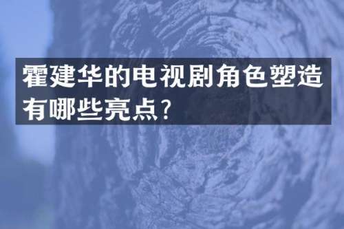 霍建华的电视剧角色塑造有哪些亮点？