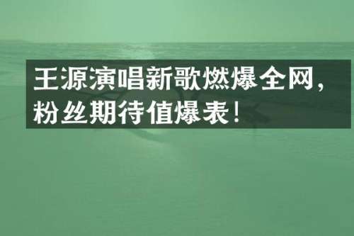王源演唱新歌燃爆全网，粉丝期待值爆表！