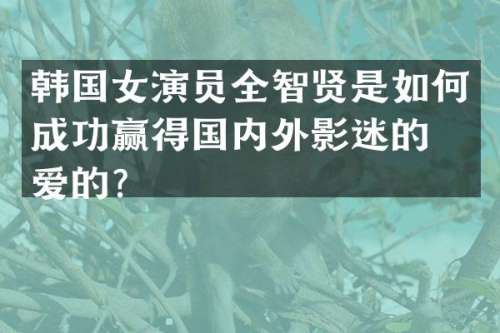韩国女演员全智贤是如何成功赢得国内外影迷的喜爱的？