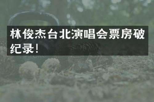 林俊杰台北演唱会票房破纪录！